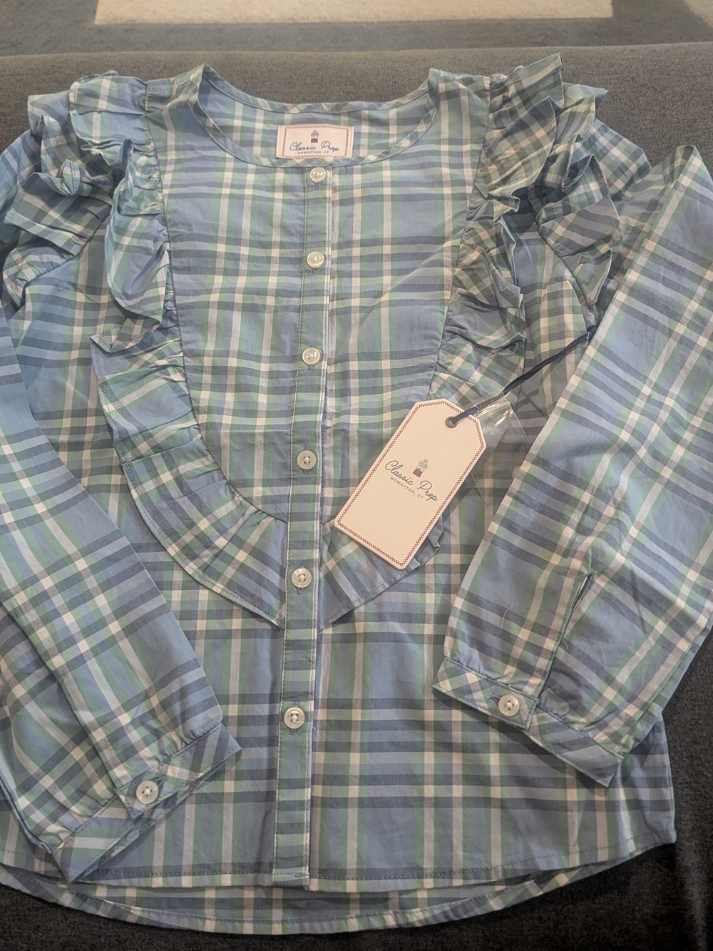 Classic Prep Gemma Top Sunday Plaid NWT